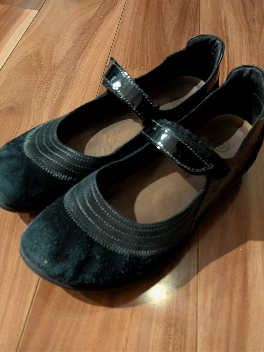 Black Velcro Strap Mary Jane Shoes